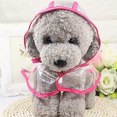 Amazon Co Jp 犬用 傘 犬 レインコート ペット 服 小型犬 服 柴犬グッズ お出かけ お散歩 可愛い おしゃれ 透明な 犬用レインコート ペットの髪を水から守るために帽子をかぶる ピンク M ホーム キッチン