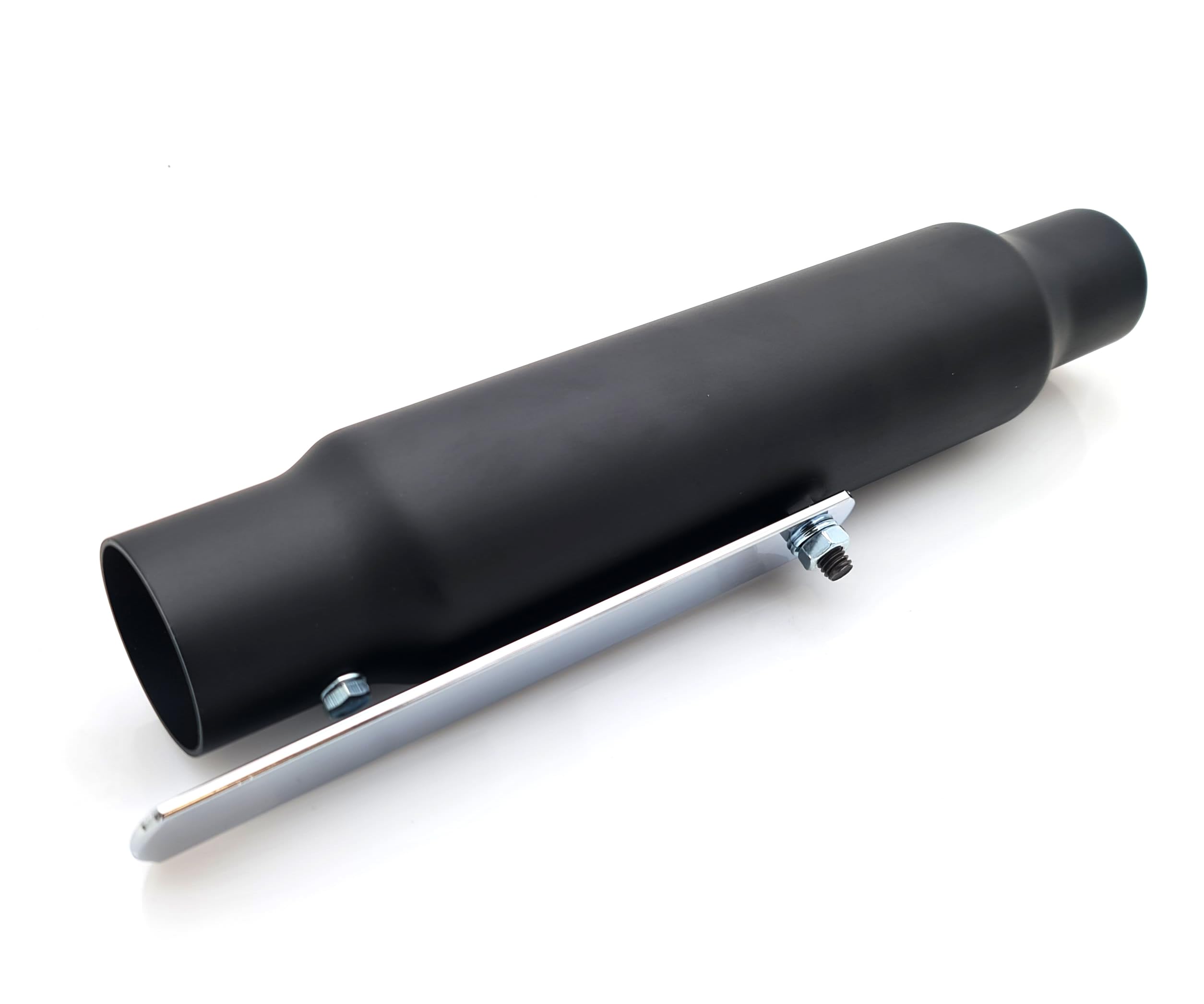 BikeTek Motorcycle Exhaust Universal Custome Matt Black Silencer 12" Short