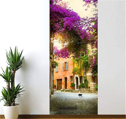 lzdyaya Etiqueta de la Puerta Interior 3D Paisajes Naturales Flor