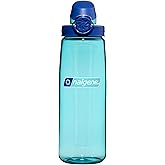 Nalgene 24 oz On The Fly Lock-Top Water Bottle, Blue w/Aqua | Easy Chug Cap with Locking Lid, Cup Holder Size, BPA-Free, Durable &amp; Leak Proof, Lightweight Bottle for Hiking, Gym &amp; Travel