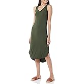 Amazon Essentials Women's Jersey Regular-Fit Sleeveless v-Neck Midi Dress (Previously Daily Ritual)