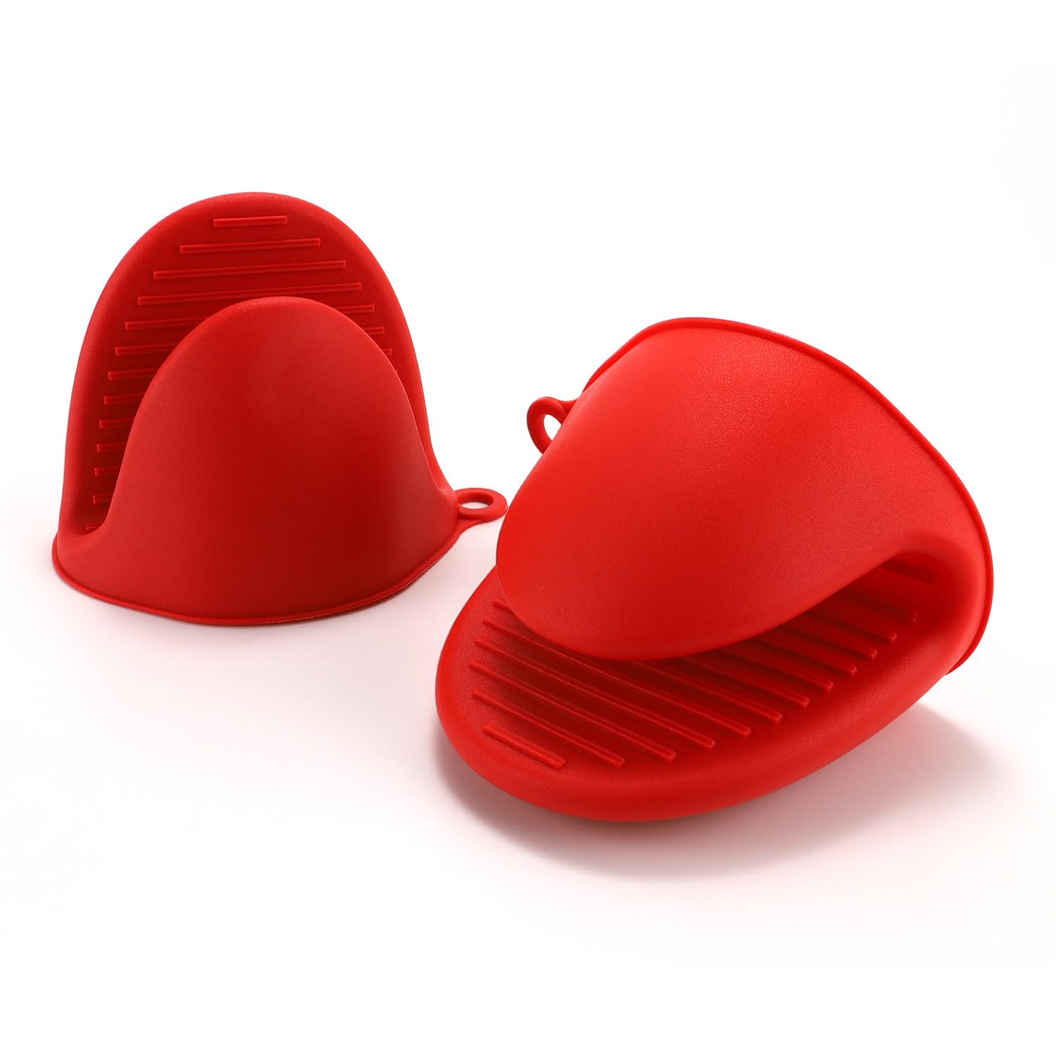 Oven Glove Thicken Silicone Pot Holder for Air Fryer, Baking, Cooking, Bbq Grilling (Red)