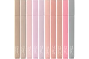 Piochoo Highlighters Assorted Colors,10Pcs Pastel Pens,Chisel Tip Bible Highlighters,Cute Highlighter for office desk accessories
