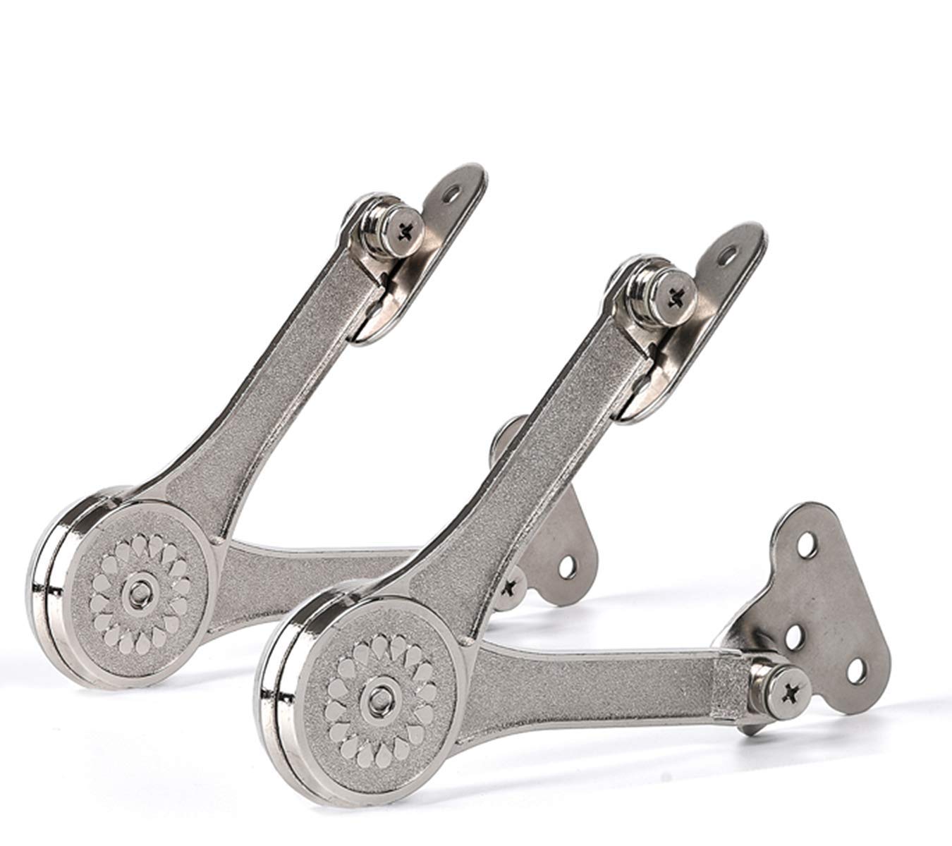 Heavy Duty Cupboard Doors Window Hinges QBOSO Cabinets Folding Lid Stay Hinge Wardrobe Lift up Support Buffer Hinge 60lb/110 Degree (Heavy Duty Style 1 Pair)