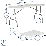 Harbour Housewares Rectangle Folding Trestle Table 180cm Black Outdoor view 3