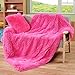 DECOSY Super Soft Faux Fur Couch Throw Blanket Hot Pink 60