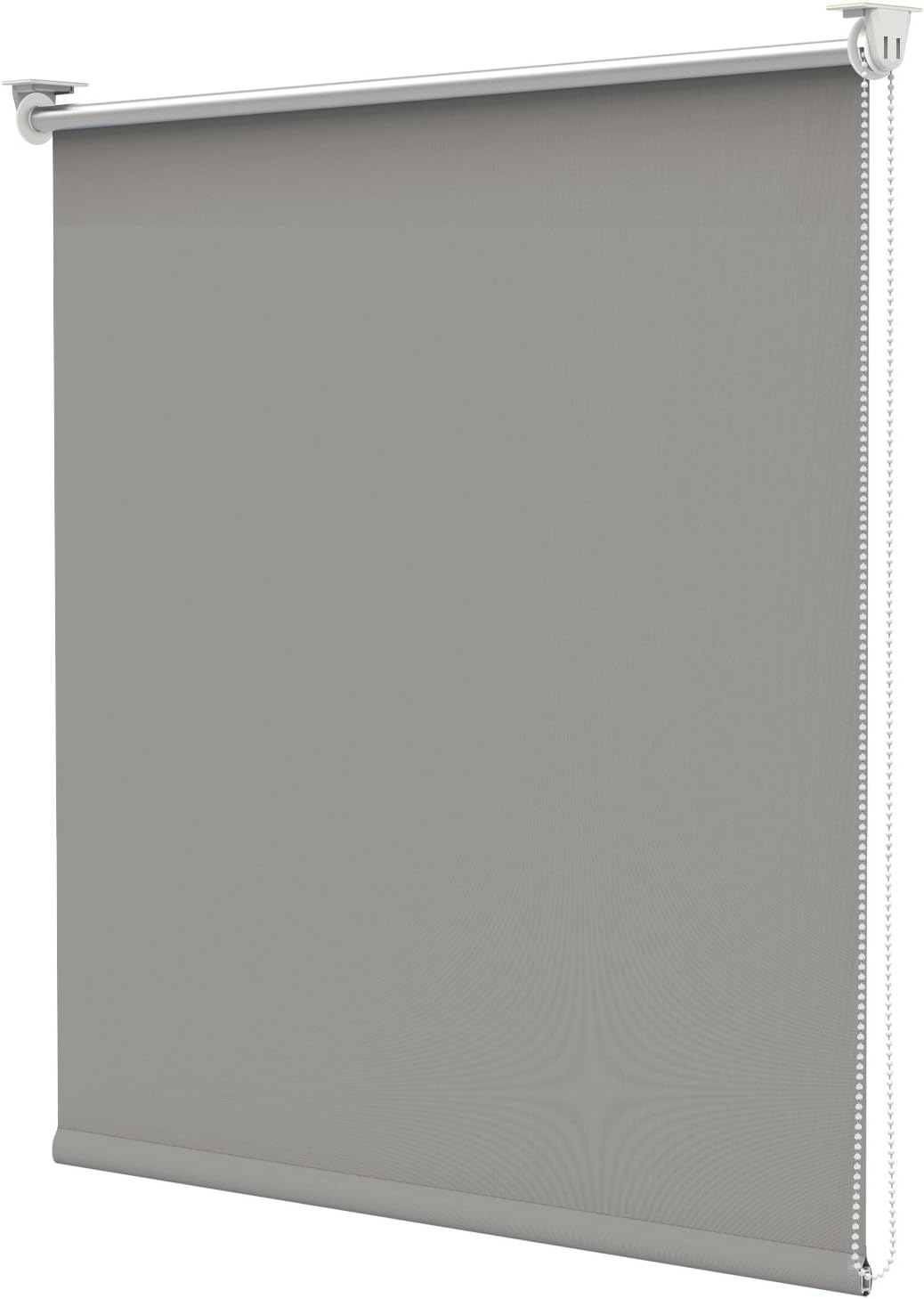 Grandekor Blackout Roller Blind Without Drilling for Doors & Windows 100 Percent Polyester-Gray-45x170cm(WxL)