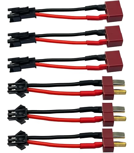 Adaptateur SM-2P Vers T Plug – 2 Paires Mâle/femelle, 18 AWG 5 Cm, Silicone, Pour Batterie RC Voiture Drone Bateau