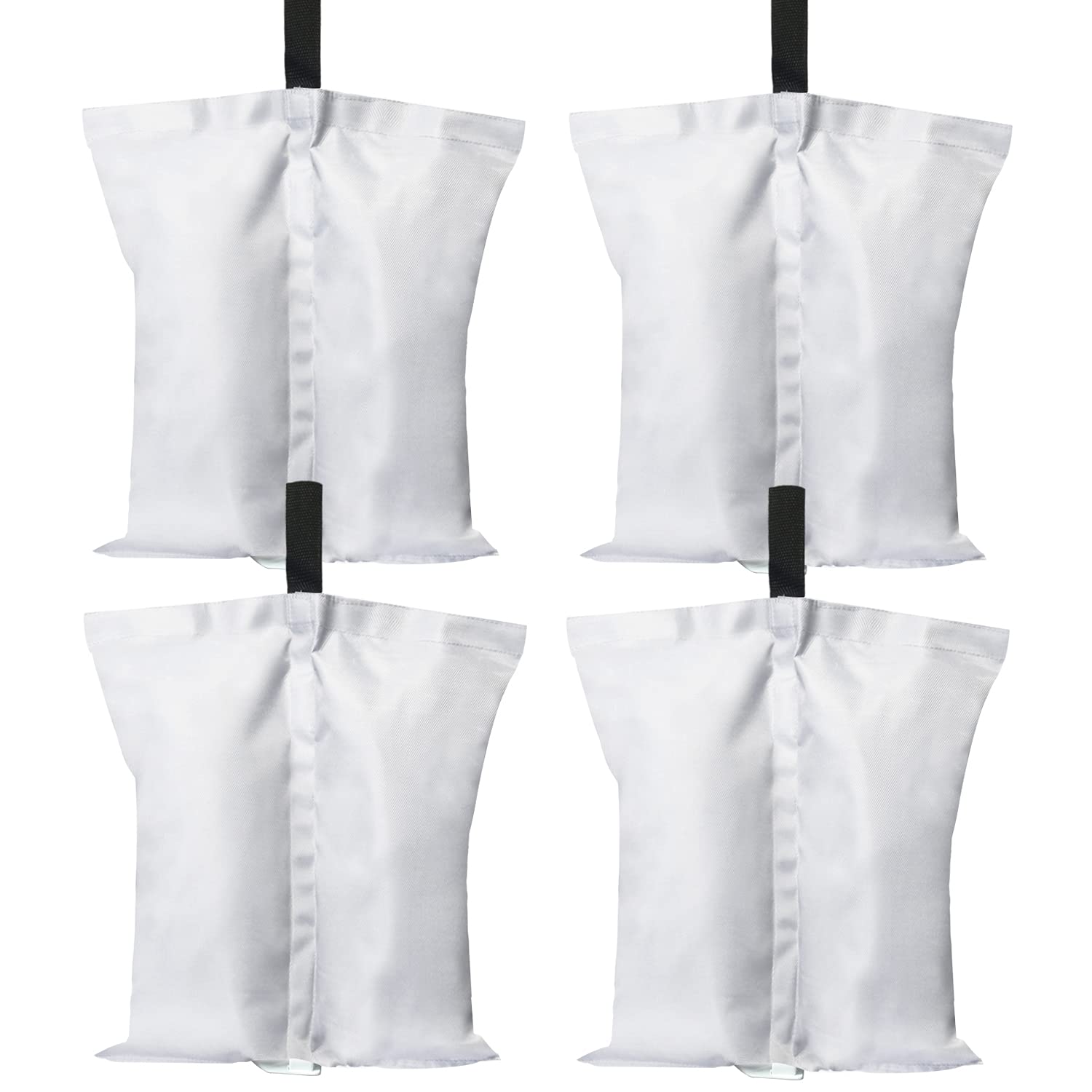 ABCCANOPY 4 Pack Gazebo Large Weight Bags Industrial Grade Heavy Duty Double-Stitched Sandbags,Leg Weights for Pop Up Gazebo,Patio Umbrella, Outdoor Furniture (White)