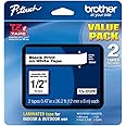 Brother Genuine P-Touch, TZe-231 2 Pack Tape (TZE2312PK) ½”(0.47”) x 26.2 ft. (8m) 2-Pack Laminated P-Touch Tape, Black on Wh