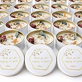 Scented Mixed Flower Candle Favors - Personalized for Weddings, Bridal Showers, Baby Showers, Birthdays, Christmas (10-20-30-40-50-100 PCS in Bulk)