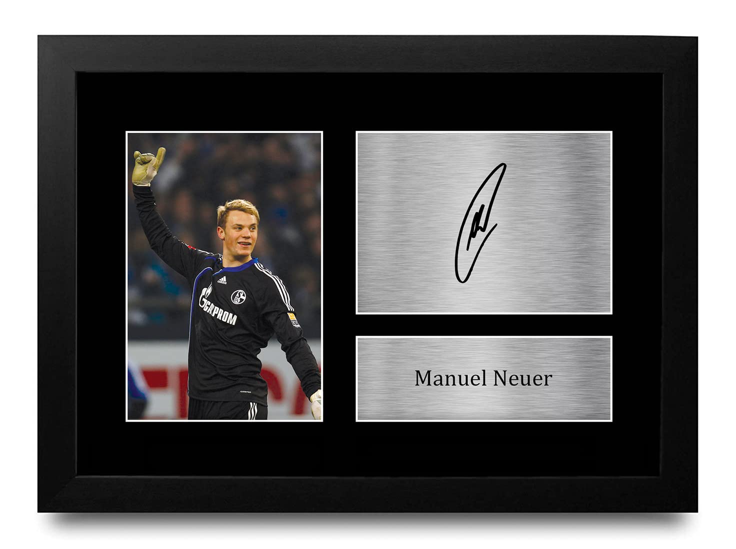 HWC Trading FR A4 Manuel Neuer Schalke 04 Gifts Printed Signed Autograph Picture for Football Fans and Supporters - A4 Framed