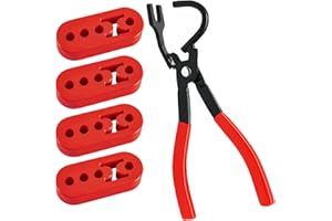 CAROTUPY 5Pcs Exhaust Hanger Removal Tool and 4 Holes Exhaust Hanger Rubber Kit, Universal Exhaust Hanger Pliers For Muffler Hanger Replacement (Red)