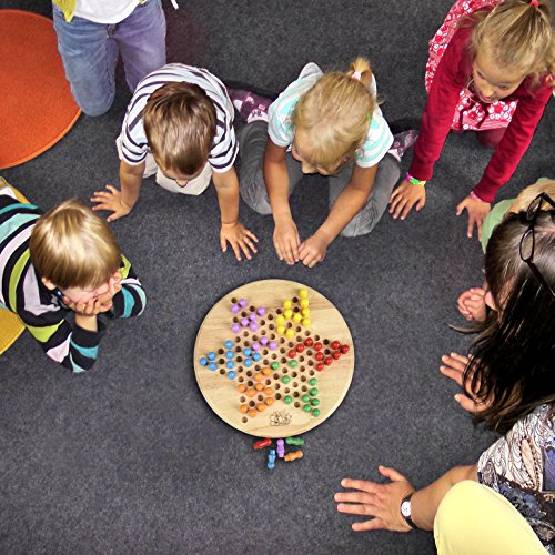 Wondertoys 2 in 1 Chinese Checkers & Gobang (Five in a Row) Wooden Board Game for Family
