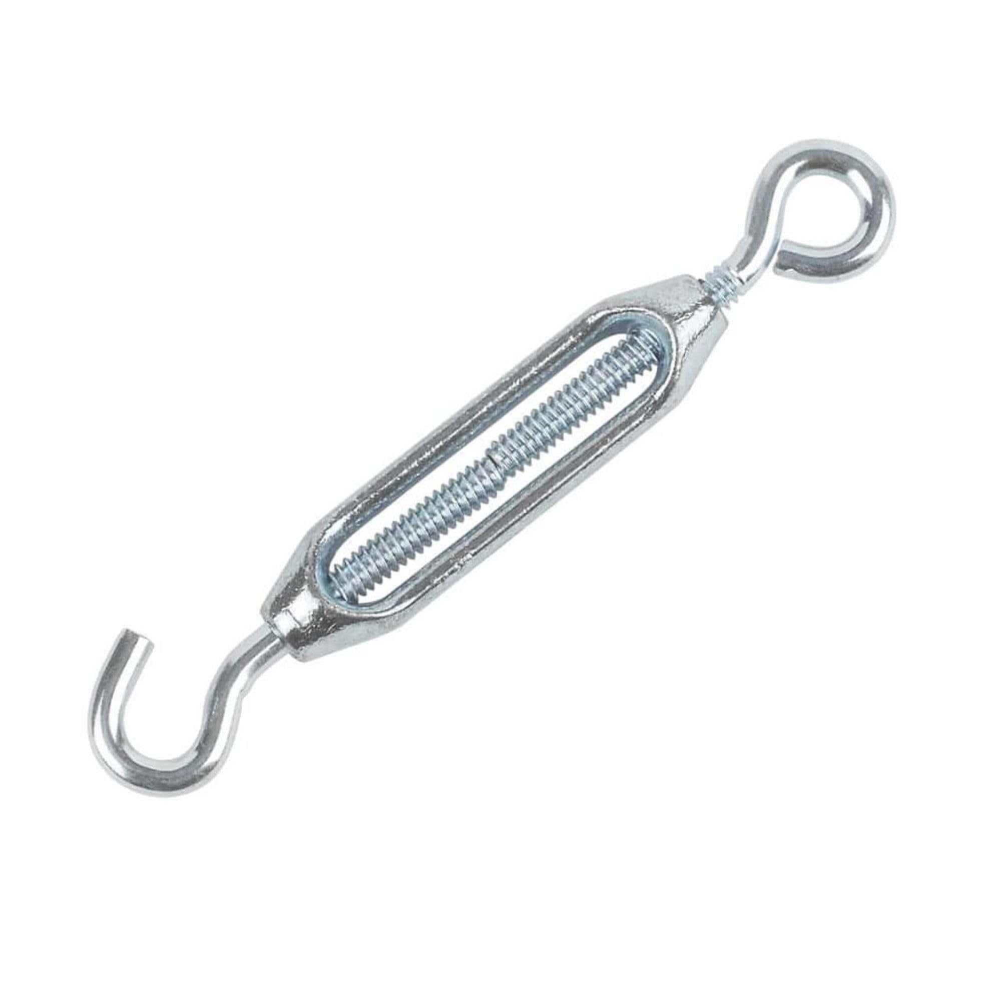 Hardware Solutions - Turnbuckle Wire Tensioner - Hook & Eye Rope Cable Tension Set for Chain, Rope & Fence Wire - M5 (1/4") - Zinc Plated - Pack 1