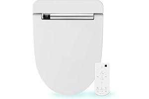 VOVO VB-4100SR Round Bidet Toilet Seat, Warm Water, LED Light, Heated Seat, White, Deodorizer, Dryer, Stainless Steel Nozzle, Made in Korea, 3 Year Warranty