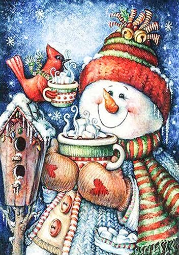 UHK Christmas Diamond Painting Kits 5D DIY Diamond Painting Full Drill Cross Stitch Kit fit for Birthday Christmas (A Snowman)