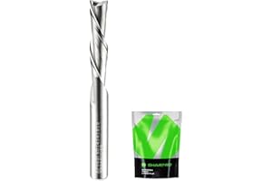 SHARPRO Downcut Spiral Router Bit 1/4 Inch Shank 1/4 Inch Cutting Dia. 1 Inch CL. Extra Long 2-1/2 Inch OVL. Solid Carbide Do