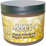 Glimmer Goddess Organic Whipped Shimmer Body Butter - Sexy Level 2 Bronze Body Shimmer, 4.0 oz