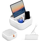 SupeDesk Magnetic Tablet Pillow Stand, Lap Tablet Holder with Two Magnetic Rings, Compatible with 4-13" Phones, Tablets, Kindle, Cozy Pillow Stand for Lap, Desk, Bed, Pale Gray