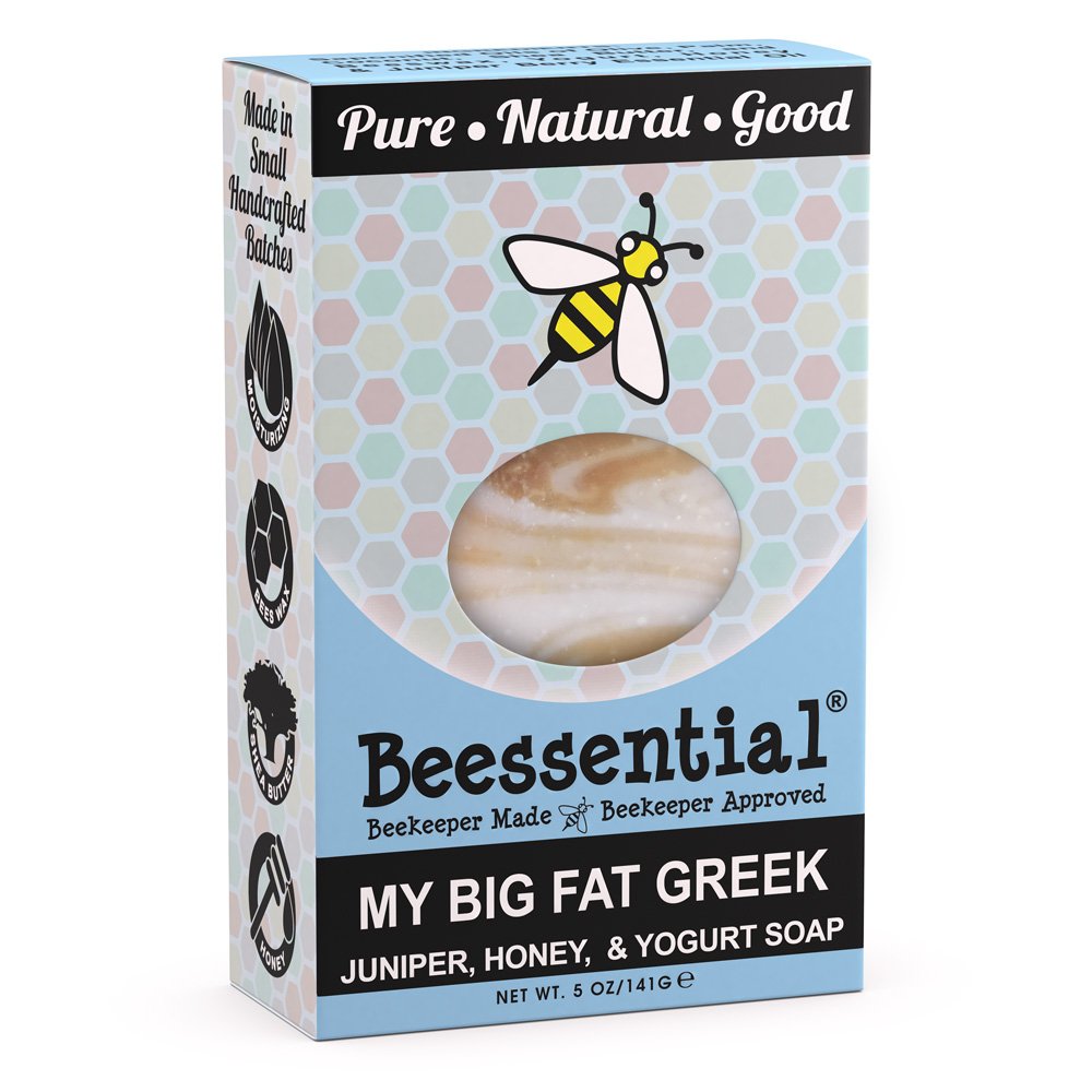 Beessential My Big Fat Greek Juniper Soap, Honey And Yogurt, 5 Ounce