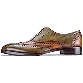 Lethato Wingtip Brogue Oxford Handcrafted Men's Genuine Leather Lace up Dress Shoes