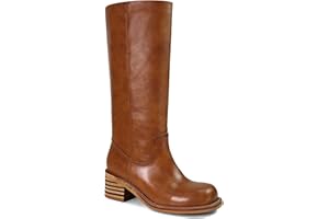 UBWDU Women's Knee High Boots Chunky Block Heel Long Boots Square Toe Low Heel Boots for Women