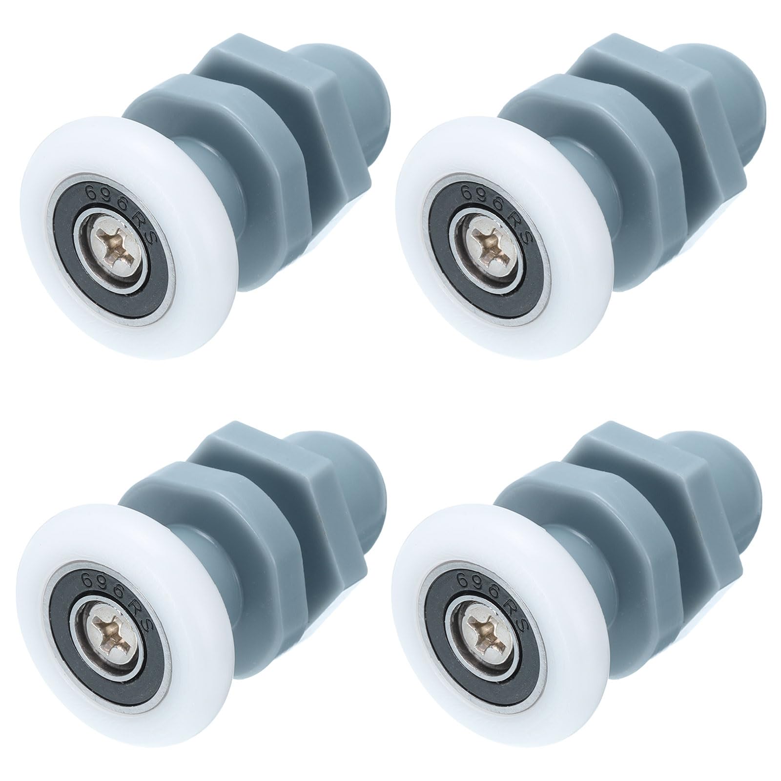 PATIKIL Shower Door Rollers 23mm/0.9", 4 Pack Bathroom Glass Door Runner Replacement Part Sliding Shower Door Wheels for Bathroom Glass Sliding Door, White-Grey