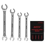 SEDY 4-Piece Flare Nut Wrench Set, Offset End