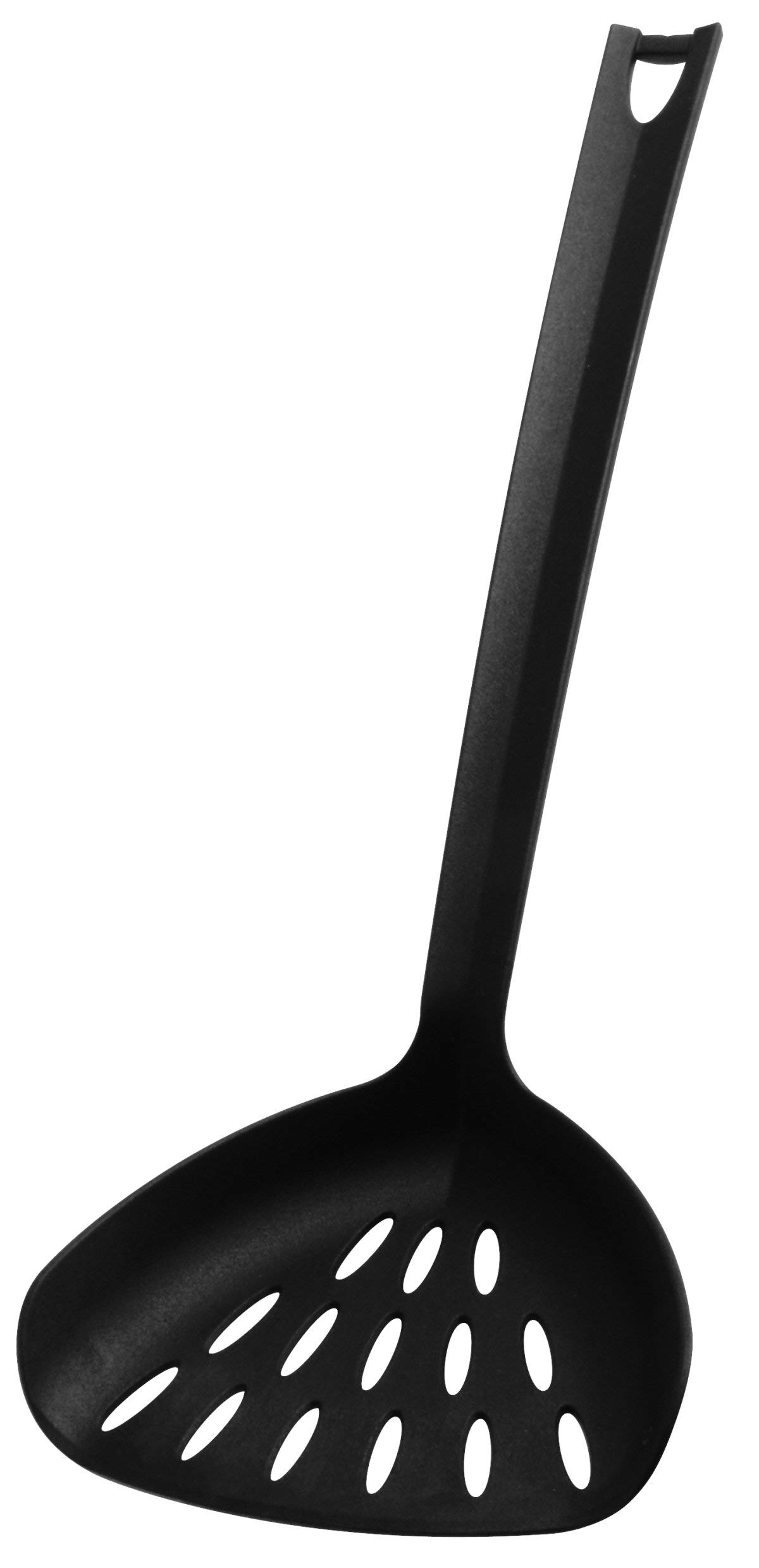 FACKELMANN Wok Straining Scoop Asia Line Kitchen Utensil Plastic Spoon for Coated Pots and Pans (Colour: Black), Quantity: 1 Piece