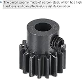 sourcing map 2Pcs 32P Hardened Pinion Gear 5mm Shaft 16 Tooth Carbon Steel RC view 3