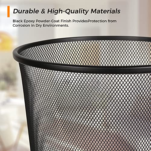 DESIGNA Mesh Small Trash Cans, 6Pack Metal Wastebaskets, Garbage