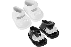 Toyvian 2 Pairs Miniature Doll Shoes Lace Design Soft Replacement Baby Doll Shoes for Newborns Mini Supply Accessories for Dr