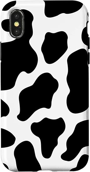 photo Iphone X Cow Print Case iphone x xs cow print black white spotted phone case cute animal pattern case