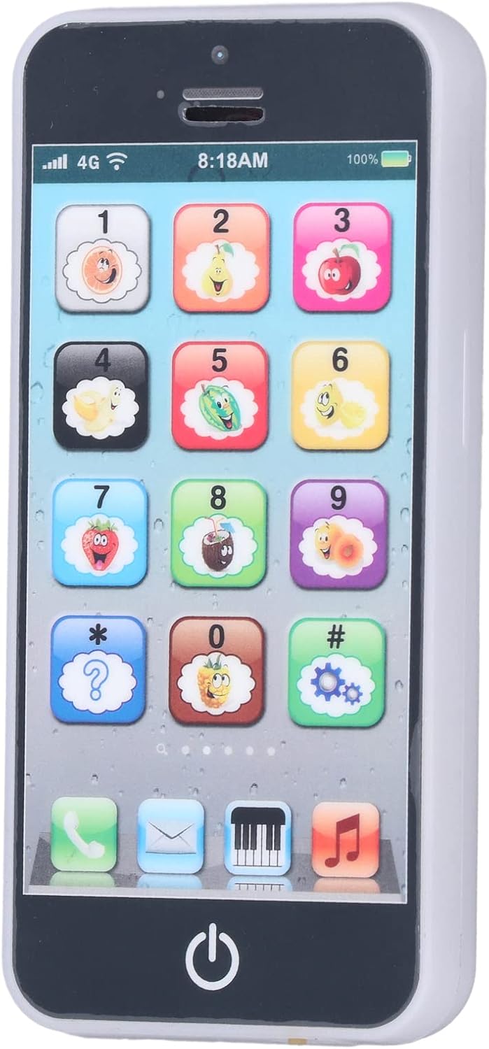 Keenso Toy Learning Play Cell Phone with Lights for Toddler Baby Kids 12-18 Months Ages 1-3 Year Old (Black)
