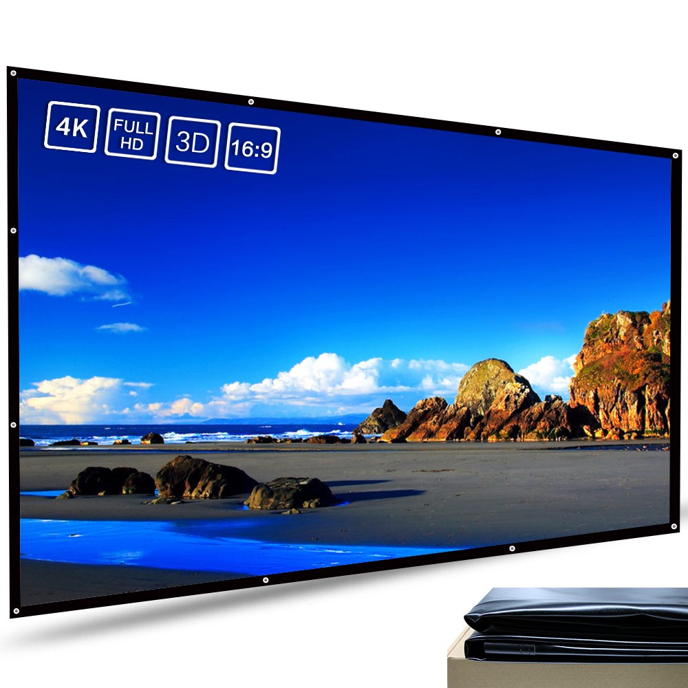 Meitoot 150 inch 16:9 Portable Outside Screen (Soft PVC High Contrast) DIY Outdoor Movie Projector Screen HD Home Theater Cinema Projection Screen for Video Projector