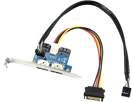 BGNing - Adaptador de Puerto USB de Doble Puerto SATA a 5 V 12 V de alimentación
