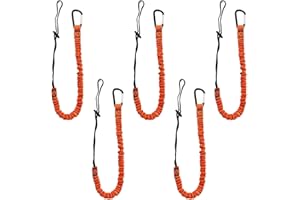 Carivia Tool Lanyard with Buckle Strap 5Pcs, 31.5 "-43.3" Extendable Length Tool Tether Lanyard with Carabiner and Adjustable Loop End, Scaffolding Roofing Fall Protection Tool Belts Accessories