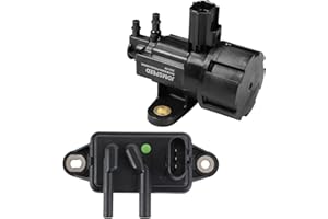 CARMOCAR EGR Pressure Feedback Sensor DPFE15 + EGR vacuum solenoid valve vs63 Replacement for Ford F-150 E-150,E-250,Explorer,Ranger,Escape,Mustang,Lincoln Town Car,Mercury Cougar,F77Z9J460AB, F77Z9J460AB