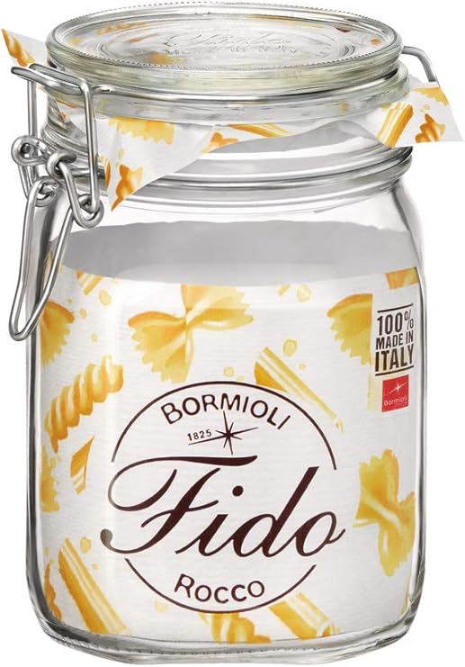 Amazon Com Bormioli Rocco 292075 Fido Storage Jar Wire Bail 1 L 1 Pack 1 Liter Clear Canning Jars Kitchen Dining