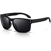 SUNGAIT Polarized Sports Sunglasses for Men Women: Retro Square Shades UV400 for Driving Fishing Cycling Running Golf