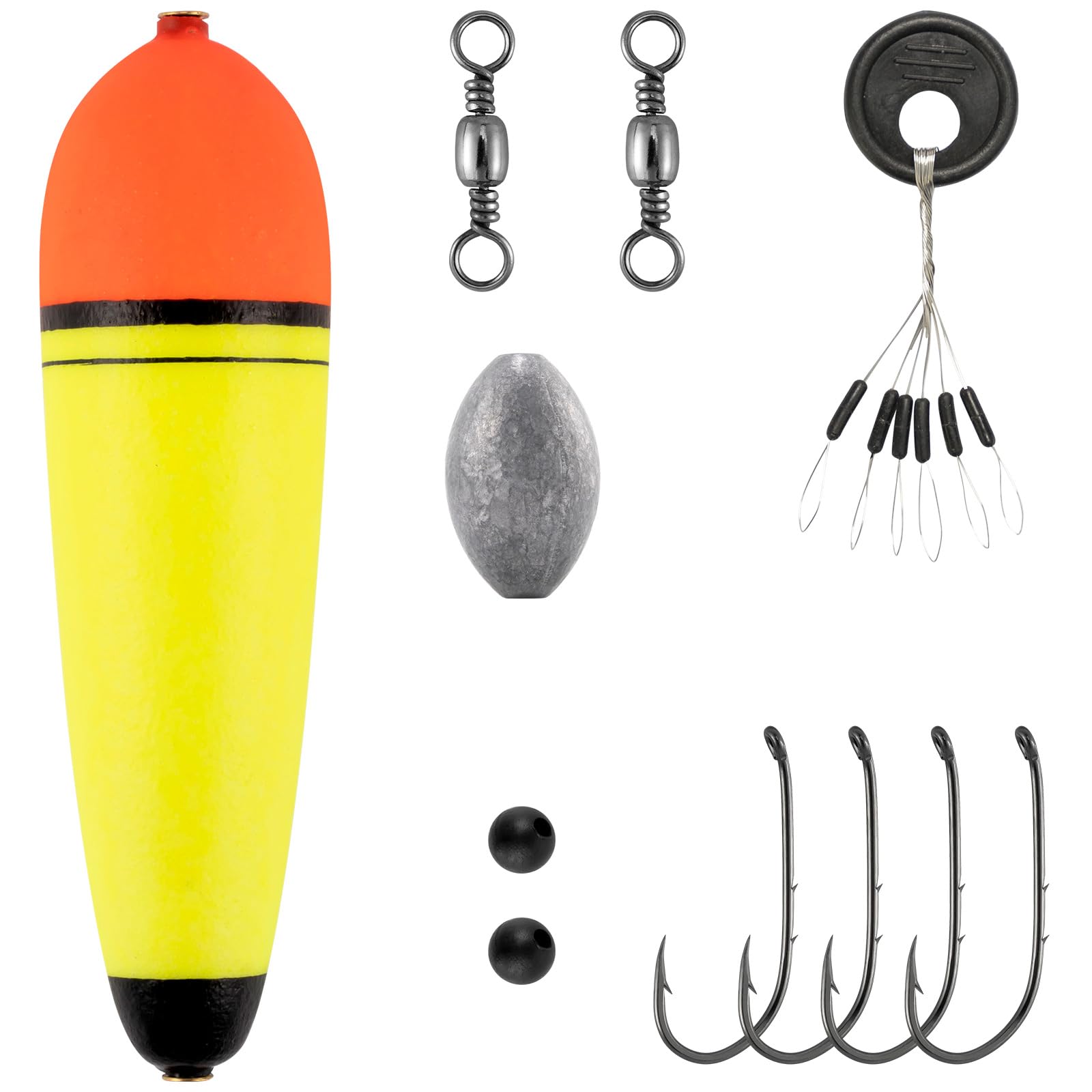 Alwonder 30g Mackerel Fishing Float Set for Mackerel Fishing Include Beads, Baitholder Hooks, Swivel and Float Stops Fully Accessories for Sea Cod or Predatory, 1 Pack