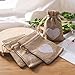 30pcs Burlap Bags with Drawstring Gift Pouches Heart Candy Jewelry Storage Package Sack for Wedding Bridal Shower Birthday Party Christmas Valentine's Day Favors DIY Craft, Natural 5.3x3.8 Inch