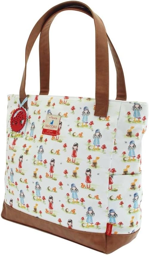 Santoro Gorjuss Canvas Handbag - Pastel Pattern Print Toadstools - Image 4