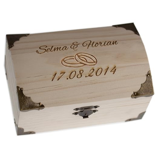 title=Forziere per matrimonio, con incisione ==> Incidiamo 2 nomi + 1 data +