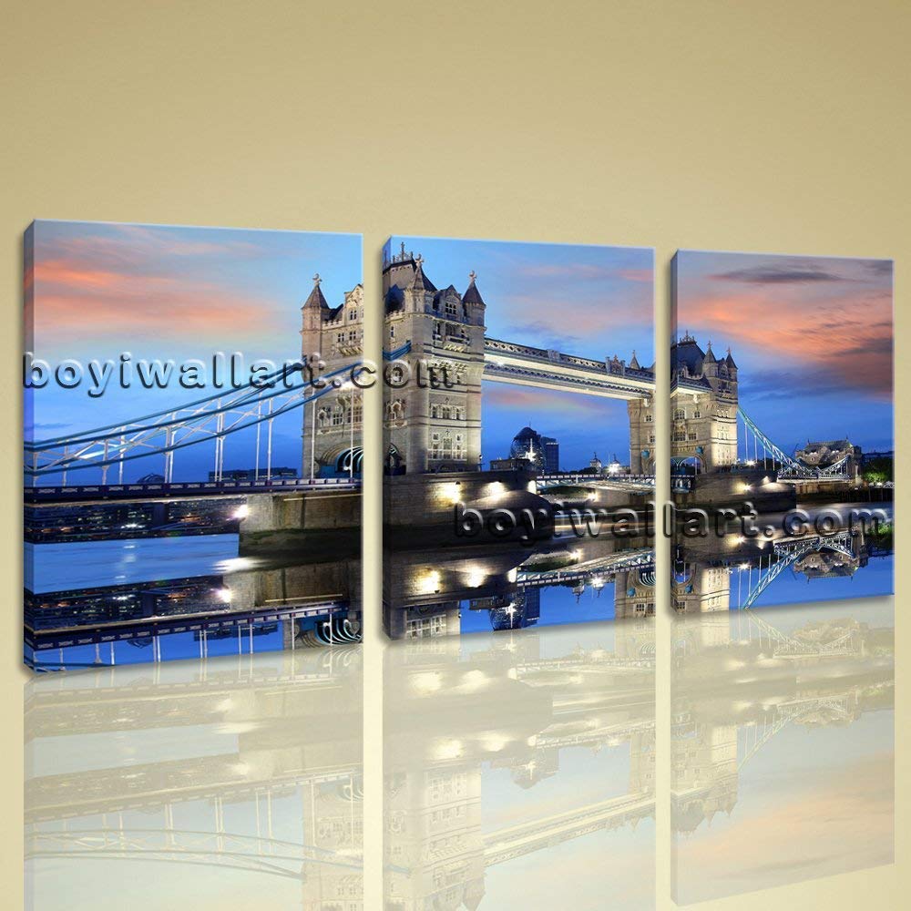 Framed Home Decor Canvas Print Wall Art London Tower Bridge
