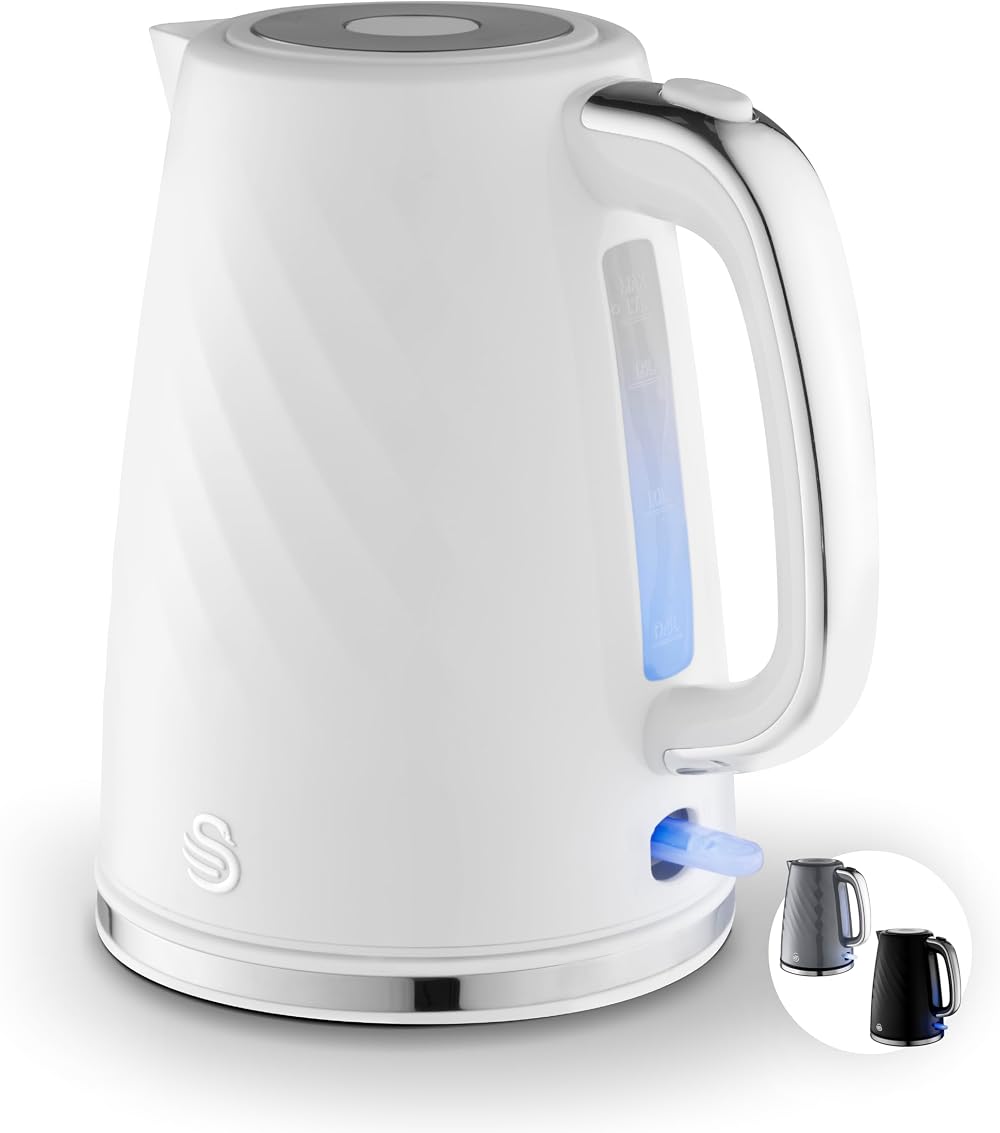 Swan Windsor Rapid Boil Kettle 1.7L 3KW with Removable Filter White