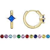 Birthstone Earrings for Women Trendy Emerald Birthstone Earring Dainty Small 14k Gold Plated Huggie Hoop Earrings Cubic Zirconia Earring Birthday Gifts for Women Jewelry