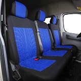 TOYOUN Van Seat Covers Universal Fit 2+1 Blue Polyester Foam Front Seat view 6