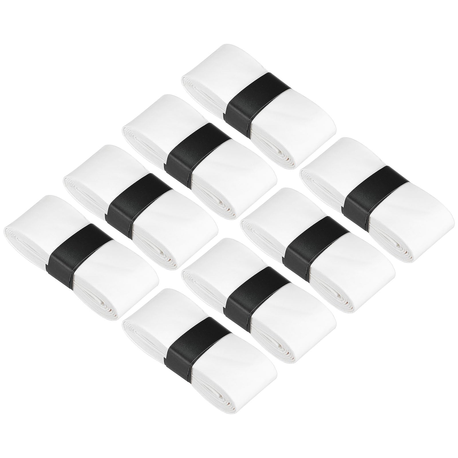 PATIKIL 43.3" Tennis Racket Grip Tape, 8 Pack Anti Slip Absorbent PU Badminton Overgrip Racquet Grip Tape for Baseball Pickleball Paddle, White